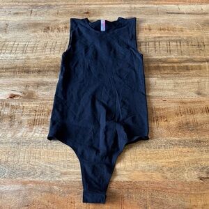 Commando Black nylon elastane High-Cut thong Bodysuit NWOT One size